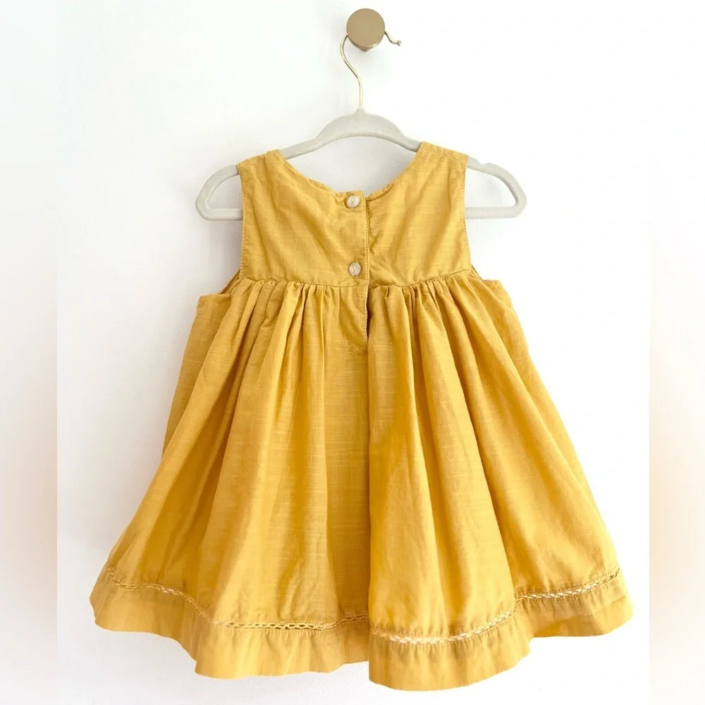 Artisan NY Dress Sleeveless Yellow Embroidery w/ Tassel Detail Kids Baby Girl 2T - Picture 2 of 5